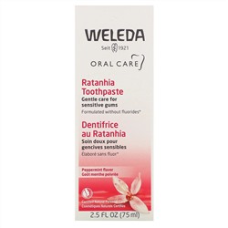 Weleda, Oral Care, Ratanhia Toothpaste, Peppermint Flavor, 2.5 fl oz (75 ml)