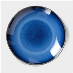 Тарелка обеденная «Лунная тропа», d=21 см, керамика, синяя