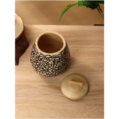 Банка для сыпучих продуктов, 13×13×13.5 см, бамбук