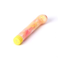 Желтый компактный вибратор из стекла Magic Cane - 12 см.