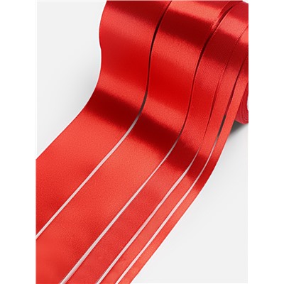 Атласная лента, набор 5 шт., 6/10/20/40/50 мм, 23±1 м, красная №26