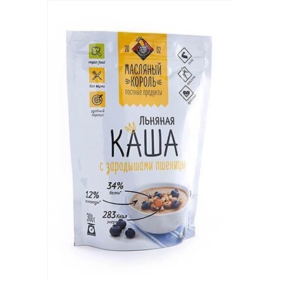 Каша льняная с зародышами пшеницы дой-пак 300г ЭКОПРОДУКТЫ, 1189786