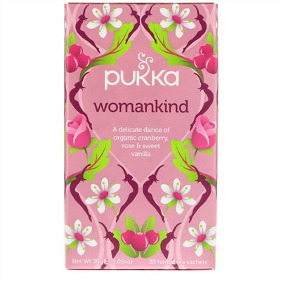 Pukka Herbs, Womankind, без кофеина, 20 пакетиков-саше с травяным чаем, 1,05 унц. (30 г)