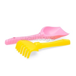 Набор Disney «София Прекрасная» №2: ведро большое с наклейкой, ситечко большое №3, лопата №6, грабли №6, формочки (мороженое + пирожок + крендель + рогалик)