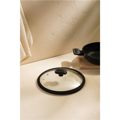 Крышка SL Home, d=24 см, с силиконовым ободком, стекло