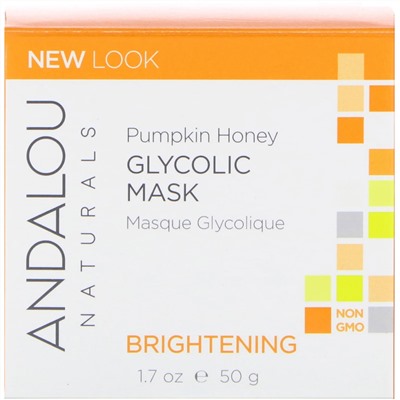 Andalou Naturals, гликолевая маска, тыква и мед, осветляющая, 50 г (1,7 унции)