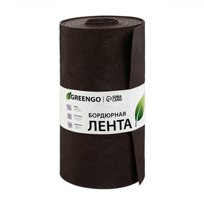 Лента бордюрная, 30 см×10 м, толщина 1.2 мм, пластиковая, коричневая, Greengo