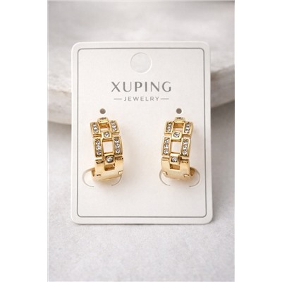 Серьги коллекция "Xuping" покрытие позолота, вставка: фианиты, Х000749330, арт.001.235