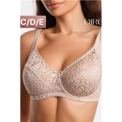 Бюстгальтер кружевной OIRO с цветочным принтом MARTA 2806 (Бежевый)