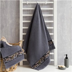 Полотенце махровое Love Life «Милитари» 70×130 см, 100% хлопок, 360 г/м², серое