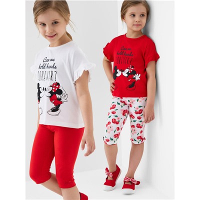 Брюки трикотажные для девочек (легинсы укороченные), 2 пары в комплекте