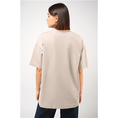 Женская футболка оверсайз из футера двухнитки Happyfox