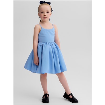 Платье нарядное для девочки MINAKU: Party Dress с бантом, голубой, рост 104-110 см