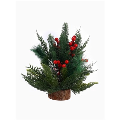 Новогодняя композиция на стол «Зимнее волшебство. Лесной фестиваль» пластик, шишки, ягоды, 30 см
