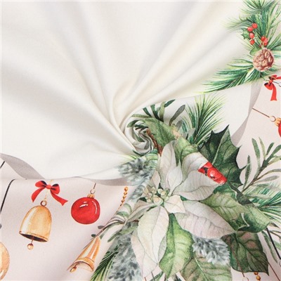 УЦЕНКА Скатерть Этель "Рождественский венок" 150х220 см, с ВГМО, 100% хл, саржа 190 г/м2