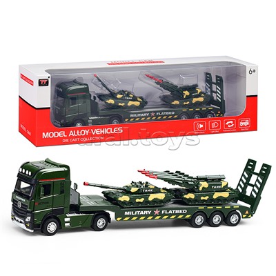 Автовоз "Военный" с танками, в коробке