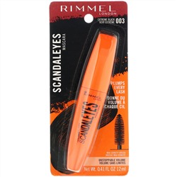 Rimmel London, Тушь для ресниц Scandaleyes, 003 угольно-черная, 12 мл