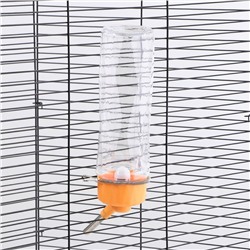 Поилка для животных, 750 мл, крепление-пружинка, оранжевая