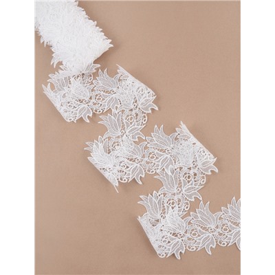 Кружево гипюровое, 90 мм, 9±0.5 м, цвет белый