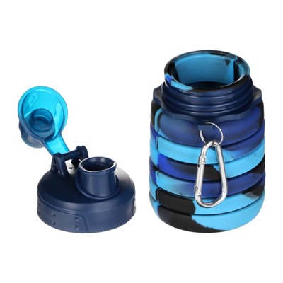 Бутылка для воды складная, 500 мл, 7×21 см, силиконовая