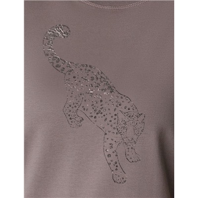 Нарядная футболка с принтом фольгой из премиального хлопка с эластаном