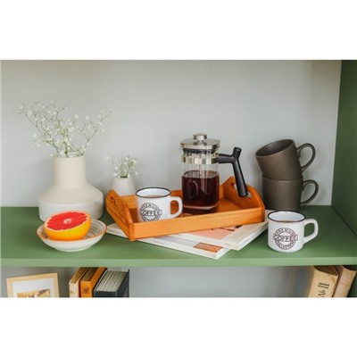 Поднос деревянный с декором, с покрытием, 30×20×6.5 см, сосна