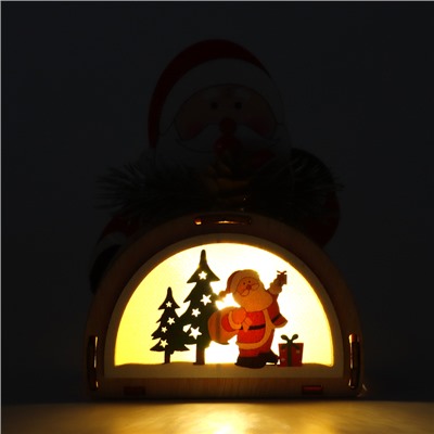 Декор с подсветкой «Дед Мороз», 12×11×2.5 см