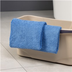 Тряпка для пола Raccoon, 220 г/м², 60×80 см, микрофибра, ультразвуковая обработка края, 2 шт, синяя