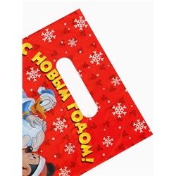 Пакет подарочный, полиэтилен, «С Новым годом», 20×30 см