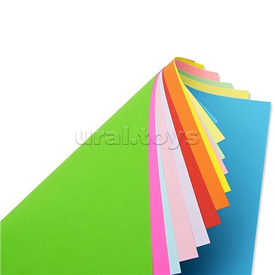 Бумага цветная А4 12л. 12цв. "Чаепитие" папка тонированная