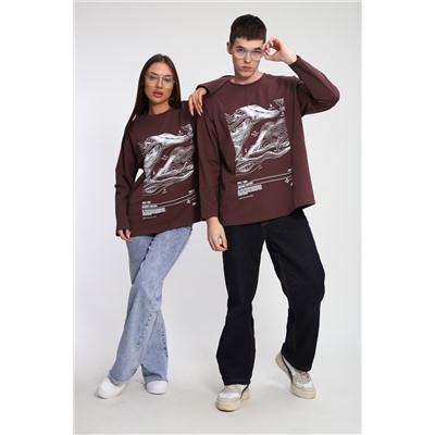 Лонгслив унисекс с принтом Карта ЛГ-01