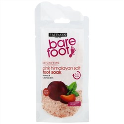 Freeman Beauty, Bare Foot, детоксикация, розовая гималайская соль для ножных ванночек, перечная мята и слива, 71 г (2,5 г)