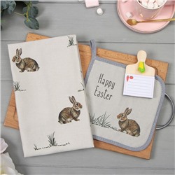 Набор подарочный Happy Easter: полотенце 40×73 см, прихватка 19×19 см, магнит 11×7 см
