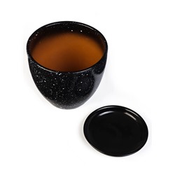 Горшок для цветов «Гранит», 2.5 л, d=19 см, h=18 см, керамика, с поддоном, чёрный