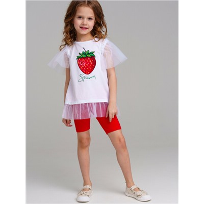 Комплект трикотажный для девочек: фуфайка (футболка), брюки (легинсы)