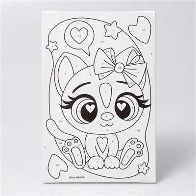 Картина по номерам для детей «Кошечка с бантиком», 20×30 см