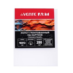 Холст на картоне 10x13 см грунтованный "ART" 100% хлопок 280 г/м², мелкое зерно, цвет белый, термоусадочная пленка