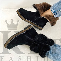 Унты женские короткие норка с замком, войлочная подошва