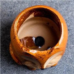 Декоративный горшок для цветов «Лисичка рыжая», керамический, 300 мл, 8×7.5×9.5 см, оранжевый