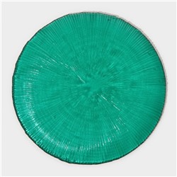 Тарелка Magistro «Фейерверк», d=15.5 см, стекло, цвет изумрудный