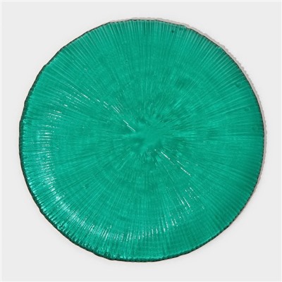 Тарелка Magistro «Фейерверк», d=15.5 см, стекло, цвет изумрудный