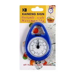 Весы-безмен механические, до 5 кг, цена деления 200 г, синие