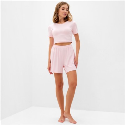Пижама женская (футболка, шорты) MINAKU: Home collection, размер 42, розовая