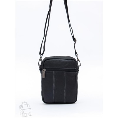 Сумка мужская кожаная 8612S black Fuzhiniao в Новосибирске