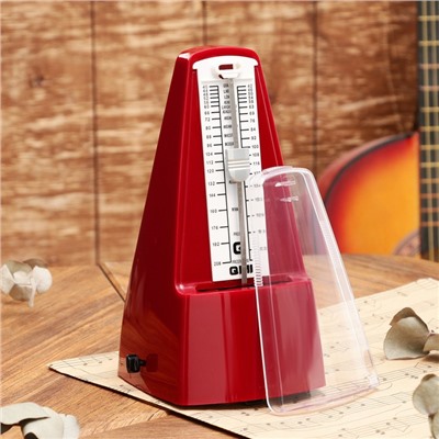 Метроном механический Gleam, коричневый, 40-408 ударов в минуту, 21×10×12 см