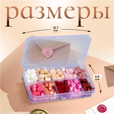 Набор сургуча «Оттенки розового», перламутр, 10 цветов, 12.7×6.5×2 см