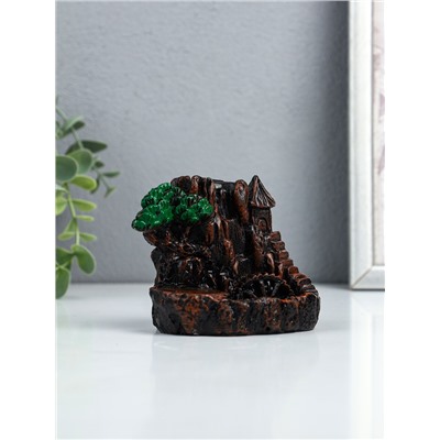 Подставка для благовоний TAKE IT EASY «Мельница в горах», набор благовоний конусы, стелющийся дым, 9×12 см