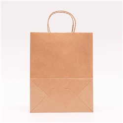 Пакет бумажный подарочный новогодний крафт, «Новогодняя игрушка», синяя 22×12×28 см