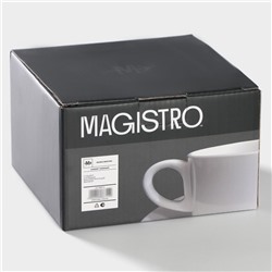 Набор чайный Magistro Basic bistro, 4 предмета: 2 чашки 200 мл, 2 блюдца d=15 см, фарфор, белый