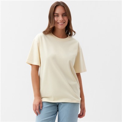 Футболка женская KAFTAN: Basic line, цвет молочный, размер 40-42